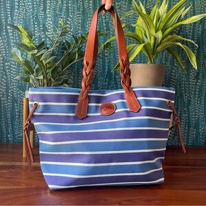 NWT DOONEY & BOURKE CANVAS WITH LEATHER HANDLES TOTE BAG